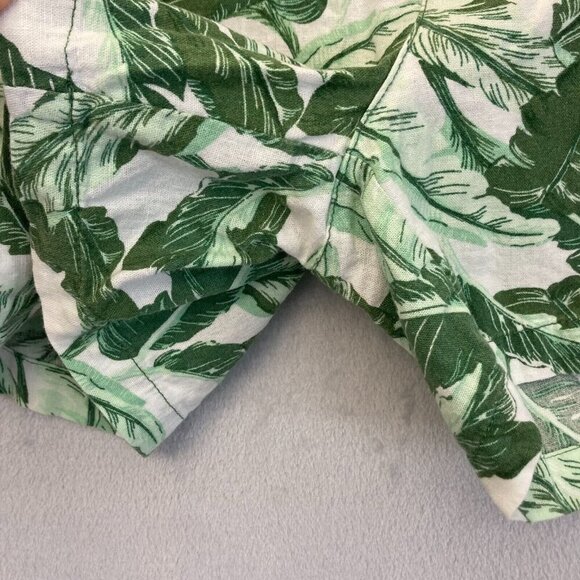 Old Navy LINEN Blend Tropical Shorts Womens 6 Floral Green Summer Lightweight - Picture 7 of 10